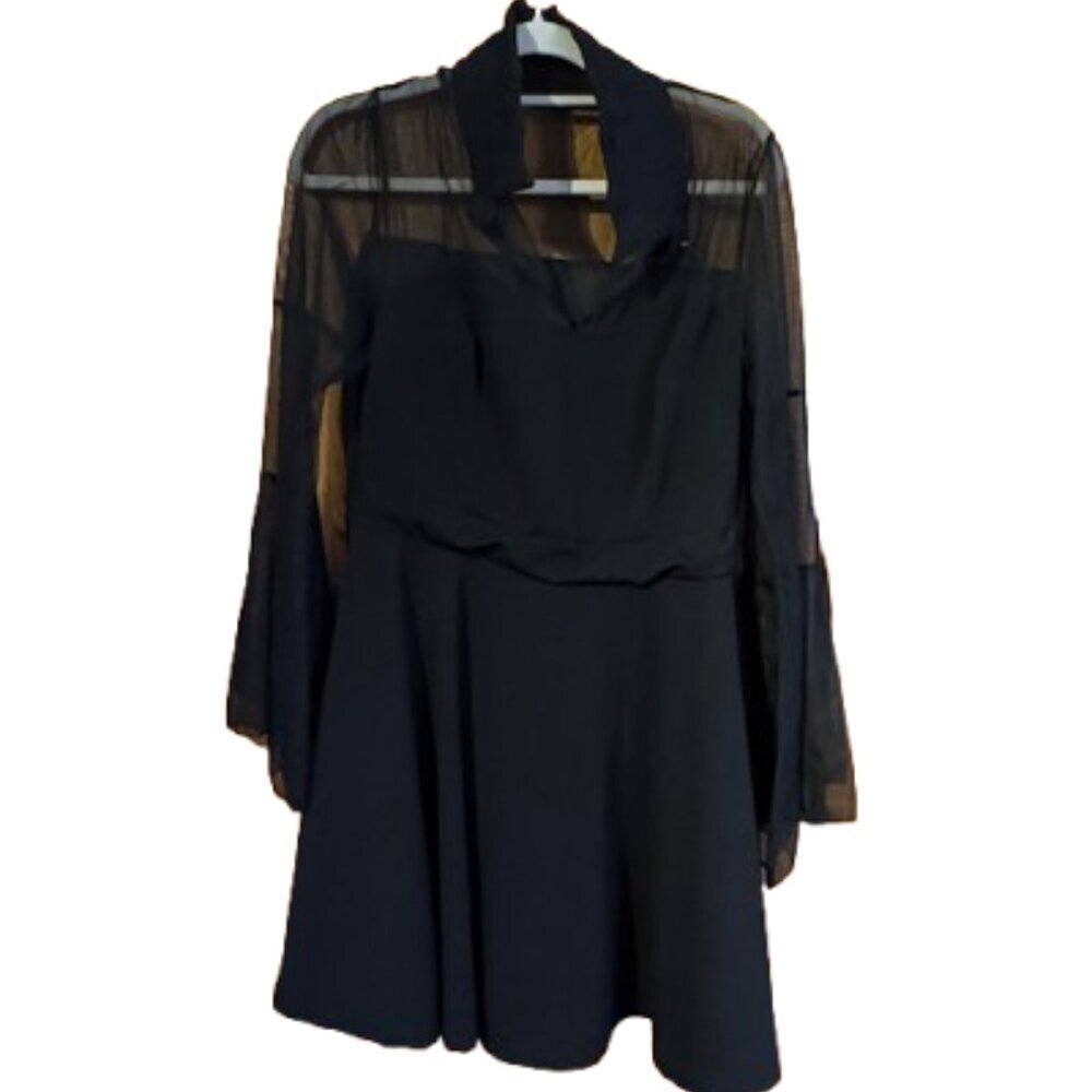 Goth Mesh Dress XXL Tulle Sleeves (A56)